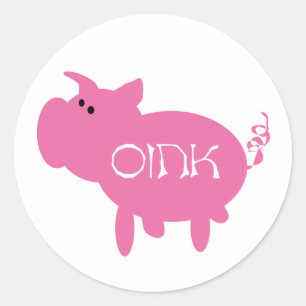 Oink Pink Pig Tshirts and Gifts Classic Round Sticker