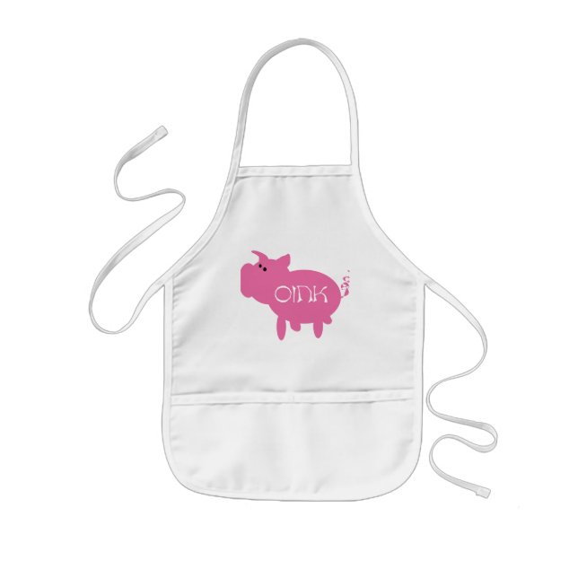 Oink Pink Pig Tshirts and Gifts Kids Apron (Front)