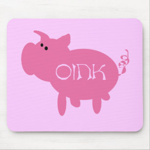 Oink Pink Pig Tshirts and Gifts Mouse Pad