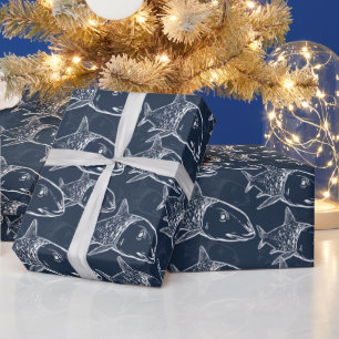 Oio - Hawaiian bonefish print pattern Wrapping Paper