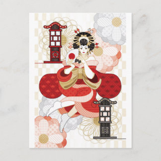 Oiran and Andon Postcard