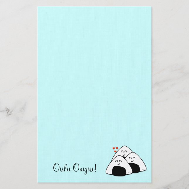Oishii Onigiri Stationary (Pale Blue) Stationery (Front)