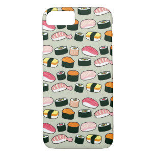 Oishii Sushi Fun Illustrations Pattern (Grey) iPhone 8/7 Case