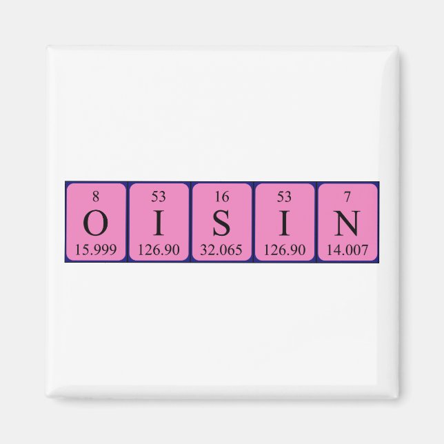 Oisin periodic table name magnet (Front)
