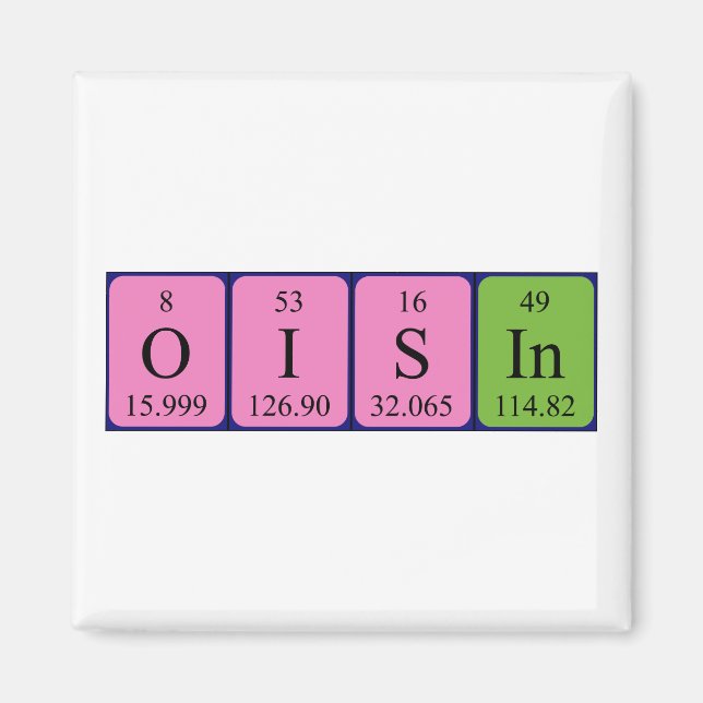 Oisin periodic table name magnet (Front)