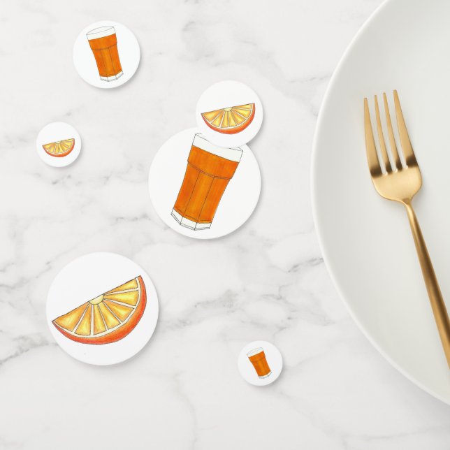 OJ Orange Juice Fruity Kitchen Breakfast Brunch Confetti (Group)