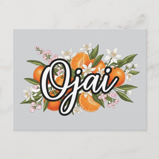 Ojai California floral pattern Holiday Postcard (Front)