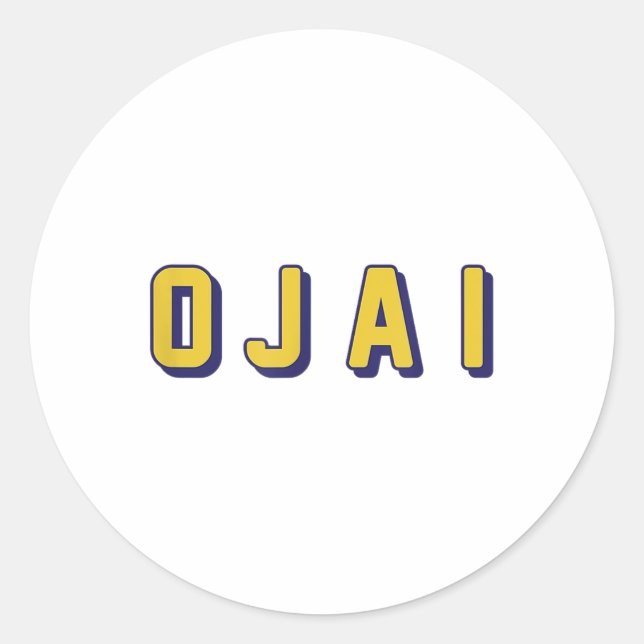 Ojai California On Darks _compressed  Classic Round Sticker (Front)