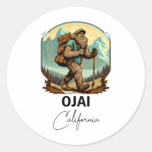 Ojai Hiking Outdoors Souvenir Classic Round Sticker
