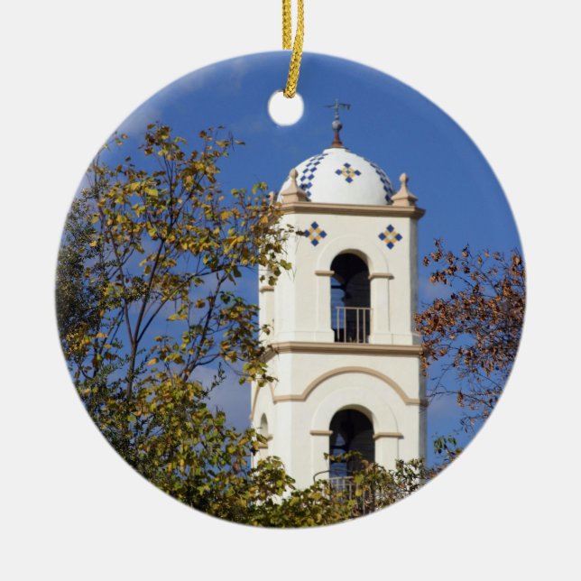 Ojai Post Office Tower Ceramic Tree Decoration (Front)