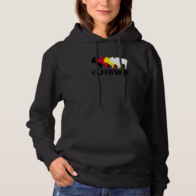 Ojibwa Anishinaabeg Ojibwe Native American Medicin Hoodie (Front)