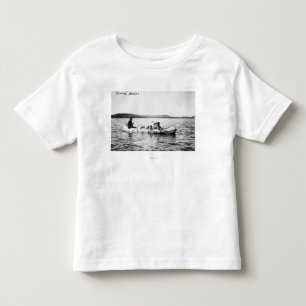 Ojibwa Indians crossing lake in Canoe Photograph Toddler T-Shirt