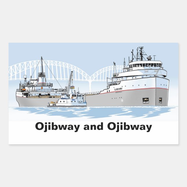 Ojibway and Ojibway Rectangular Sticker (Front)