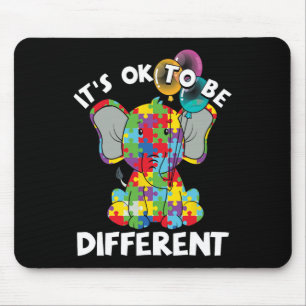 Ok Be Different Autistic Elephant Bylloons Autism Mouse Pad