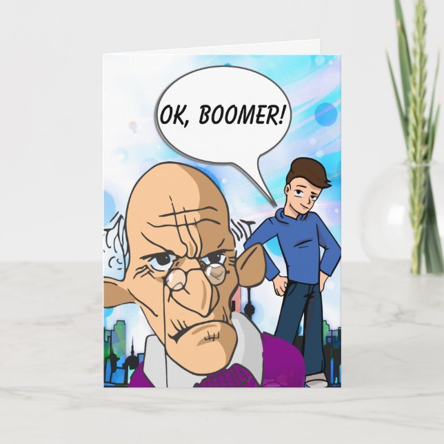 OK Boomer Old Man Birthday Card (Front)