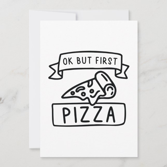 Ok But First Pizza Thank You Card (Front)