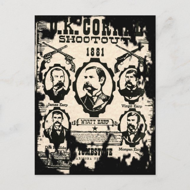 OK Corral Shootout Postcard (Front)