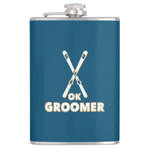 Ok Groomer Skis Hip Flask