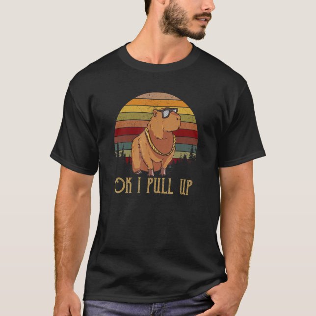 Ok I Pull Up Capybara Vintage T-Shirt (Front)