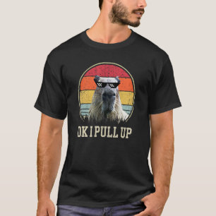 ok i pull up Meme Cute capybara retro vintage suns T-Shirt