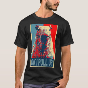 ok i pull up Meme Cute capybara retro vintage T-Shirt