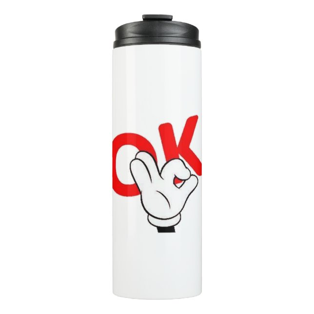 ok man yes man work funny thermal tumbler (Front)