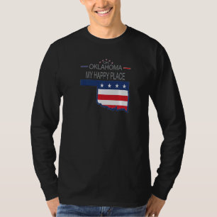 OK Oklahoma My Happy Place USA States Flag Map Pr T-Shirt