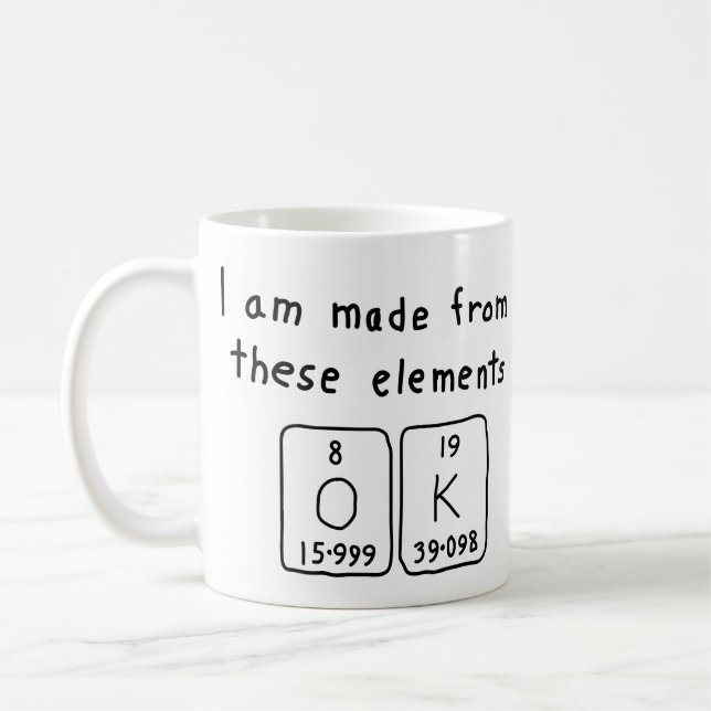 OK periodic table word mug (Left)