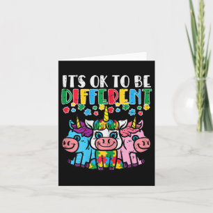 Ok To Be Different Unicorn Autism Awareness Toddle Card