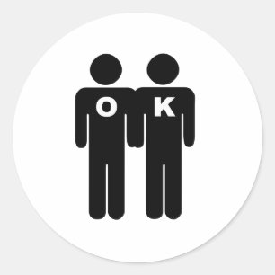 OK TO BE GAY CLASSIC ROUND STICKER