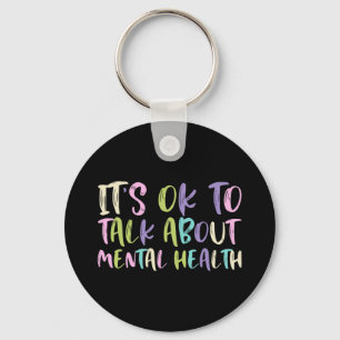 Ok To Talk About Mental Health Awareness Green Rib Key Ring