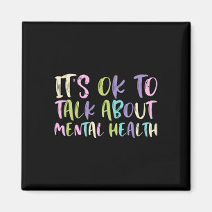 Ok To Talk About Mental Health Awareness Green Rib Magnet
