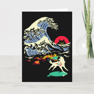Okami Amaterasu Sun God Wolf The Great Wave Video  Card