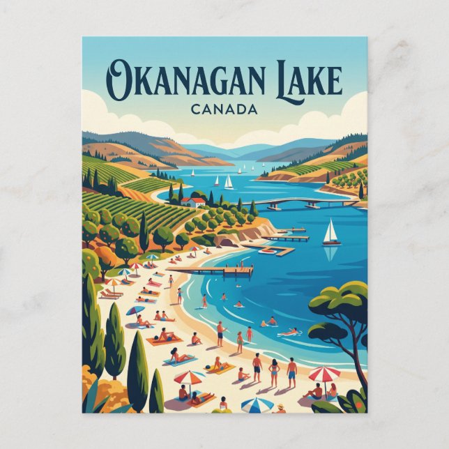 Okanagan Lake Canada Postcard (Front)