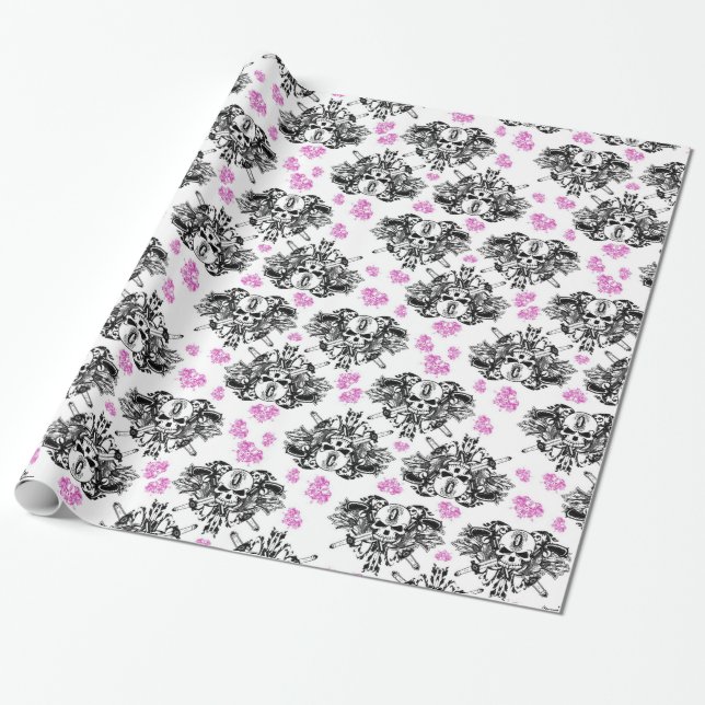 O'Kane Logo Wrapping Paper (Black & Pink) (Unrolled)