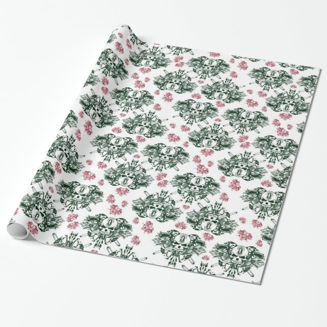 O'Kane Logo Wrapping Paper (Green & Red) (Unrolled)