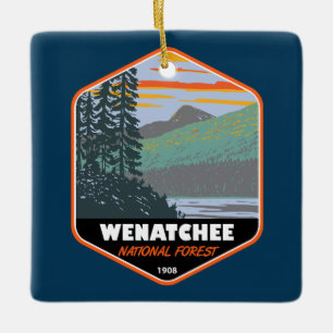 Okanogan Wenatchee National Forest Washington Ceramic Ornament