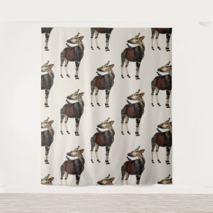 OKAPI & BIRDS PATTERN TAPESTRY