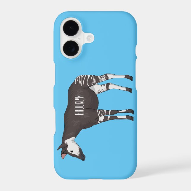 Okapi cartoon illustration (Back)