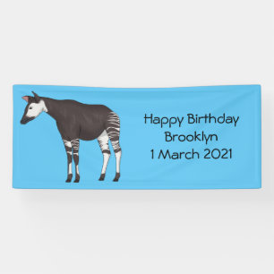 Okapi cartoon illustration banner