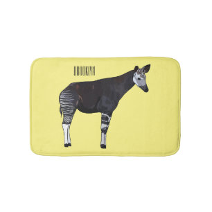 Okapi cartoon illustration bath mat