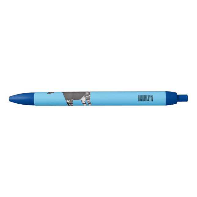 Okapi cartoon illustration black ink pen (Front)