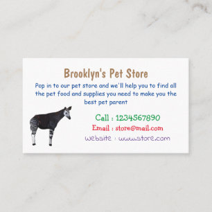 Okapi cartoon illustration business card