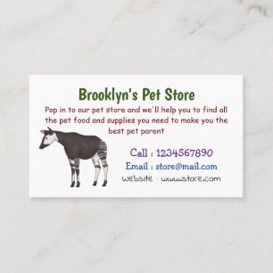 Okapi cartoon illustration business card