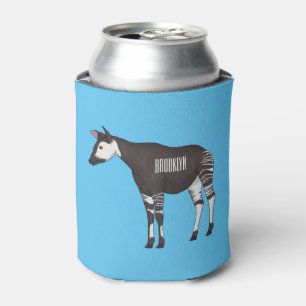 Okapi cartoon illustration  can cooler