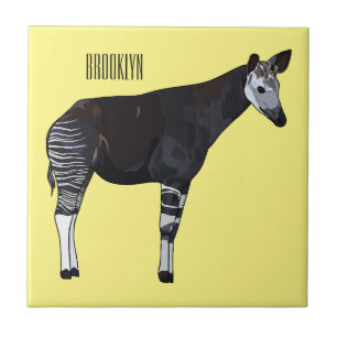 Okapi cartoon illustration ceramic tile