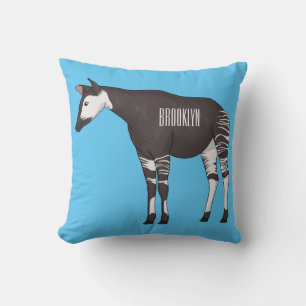 Okapi cartoon illustration  cushion