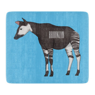 Okapi cartoon illustration cutting board