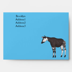 Okapi cartoon illustration envelope