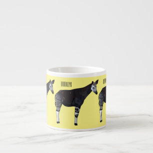 Okapi cartoon illustration espresso cup